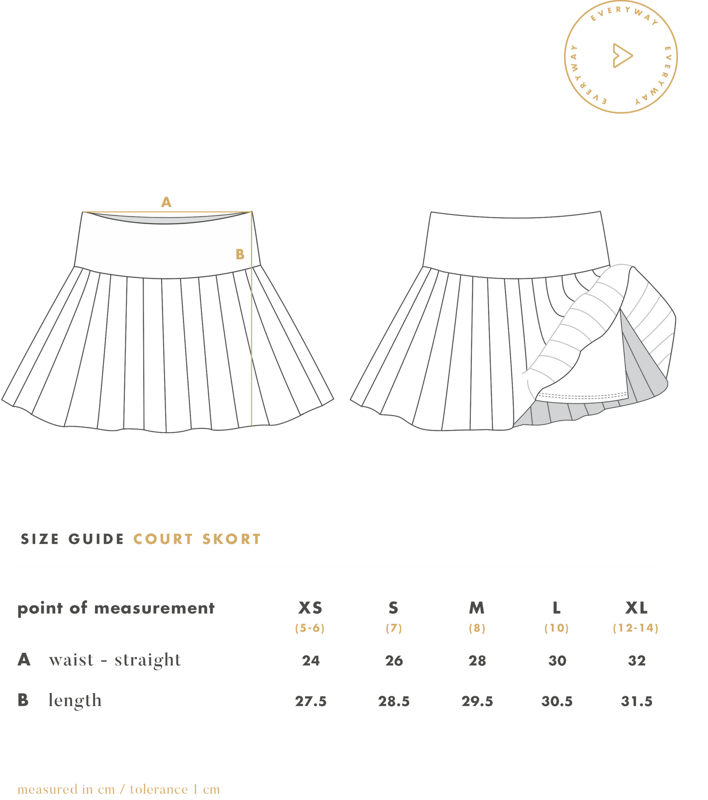 Pleated Court Skort in Rose