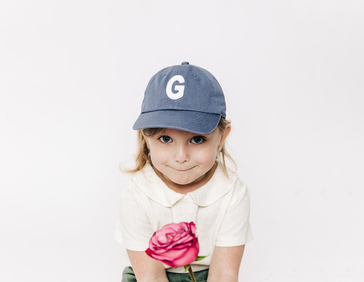 Dusty Blue Letter Baseball Hat