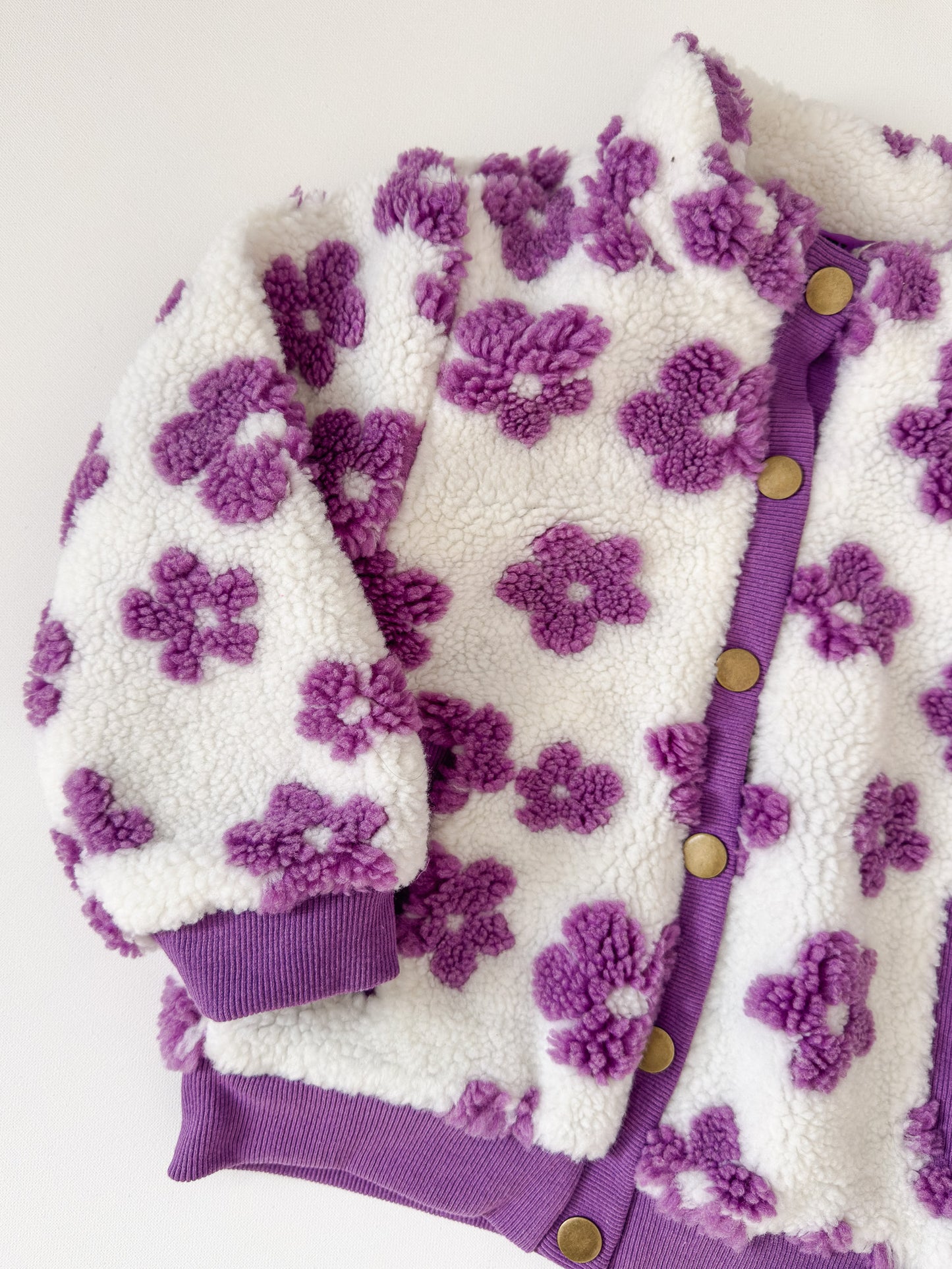 Flower Power Fleece Jacket in Lilac