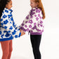 Flower Power Fleece Jacket in Royal Blue