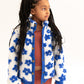 Flower Power Fleece Jacket in Royal Blue