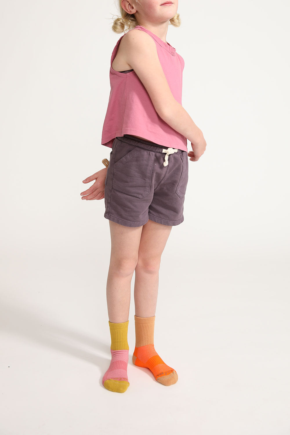 Young girl wearing crew socks from Everyway kids activewear.