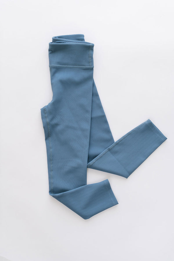 Sporty Ribbed Leggings in Cornflower Everyway