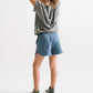 Young girl wearing Everyway kids activewear. Featuring Cloud Shorts in Harbor.