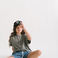 Young girl wearing Everyway kids activewear. Featuring Cloud Shorts in Harbor.